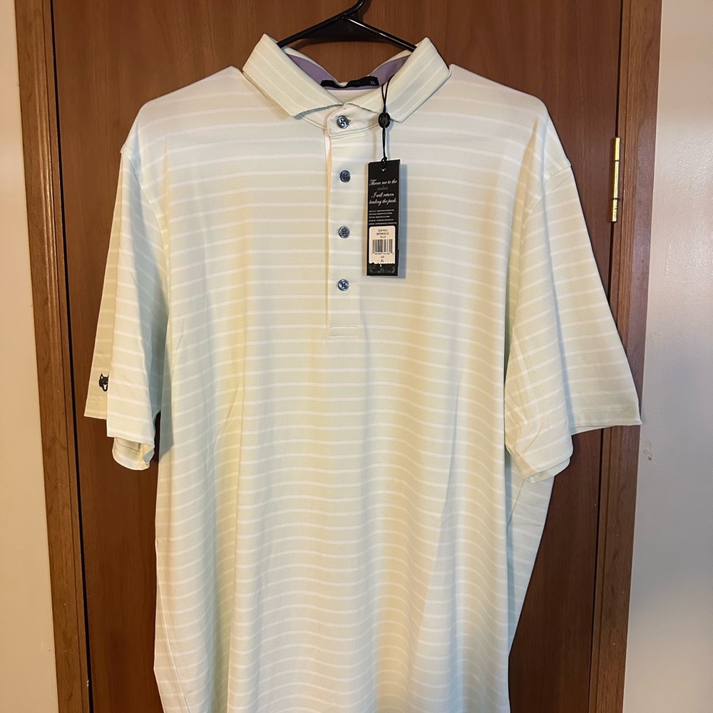 Greyson Light Green Striped Polo Shirt - NWT